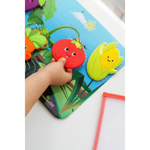  Игрушки для купания Kinderenok Fixi Веселые овощи и игровое поле